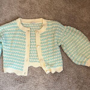 For Love And Lemons Cream and Mint Knit Sweater